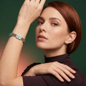 Bracciale Maglia con pietra Turchese