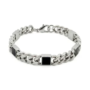 Bracciale Catena Inserto Nero