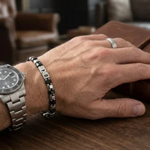 Bracciale Dual-Tone Steel Cube